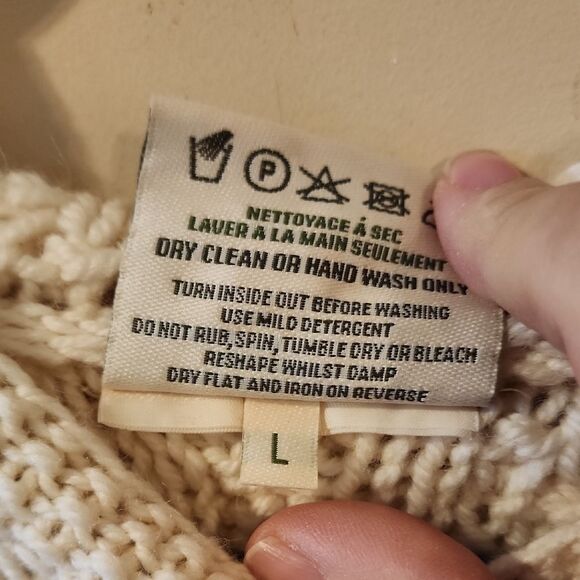 Aran Woolen Mills Cozy Cream Knit Kids Large  Sweater Perfect Condition Hoodie - Picture 4 of 4